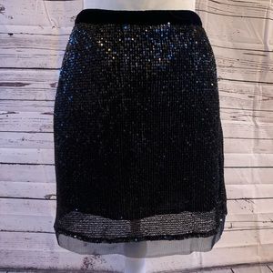Free People Sequin Dark Blue Skirt size 2